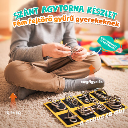 🧠Oktatási fém játékok-Kilenc egymásba kapcsolódó gyűrű👧👦