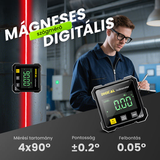 🔧 Mágneses digitális négyoldalas lézeres szögmérő💥