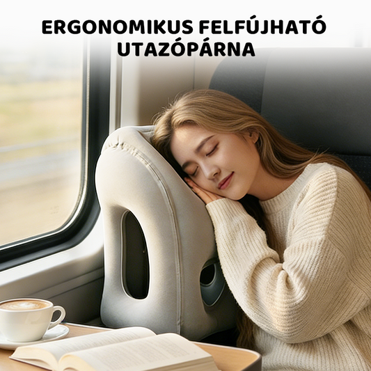 🌬️ Ergonomikus felfújható utazópárna ✈️😴