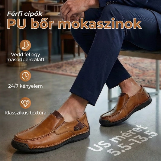 👞 Elegáns Természetes Bőr Férfi Cipő: Kényelmes Mindennapi Viselet – Raktáron! ✨