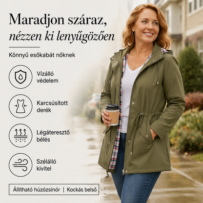 🧥✨ Női könnyű, vízálló kabát