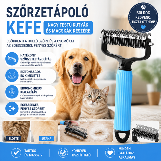 🐈 Egy gombnyomással eltávolítja a szőrcsomókat és kifésüli a szőrt