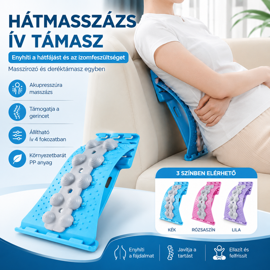 🦵💆Enyhítse a hátfájást természetesen – Ágyéki masszírozó készülék állítható görbülettel – Utánvétes 🦴