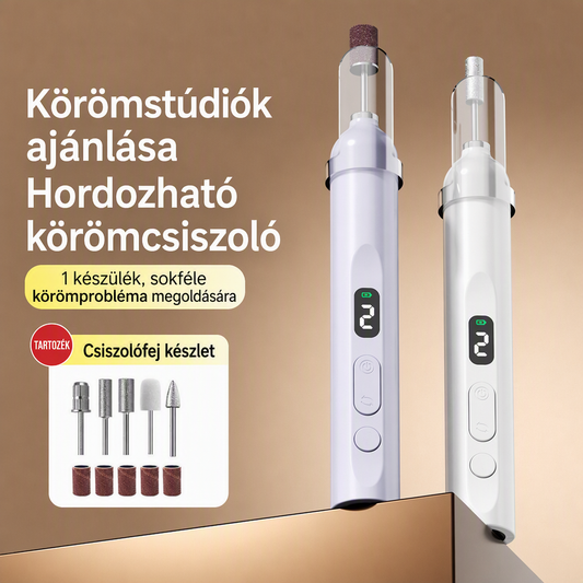 💅✨ Elektromos Körömcsiszoló: Többfunkciós Manikűr és Hordozható Kialakítás! 🌸