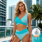 👙 S-3XL Színblokkos Bikini: Stílusos és Alakformáló Két Részes Fürdőruha 🌊 – Raktáron & Utánvétes 📦🚚