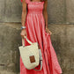Singing Solo Multi kockás Smocked Bust Maxi ruha