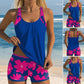 👙🏖️ Szexi Mintás Tank Top & Rövidnadrág Kétrészes Fürdőruha 🌞
