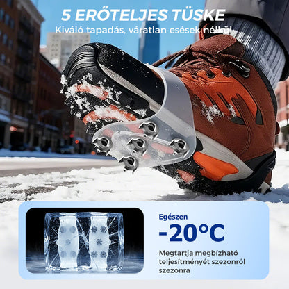 ❄️ Jég és hó elleni titkos fegyver! 5-fogú univerzális jégkapaszkodó – biztos lépés minden terepen! 👢