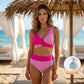 👙 S-3XL Színblokkos Bikini: Stílusos és Alakformáló Két Részes Fürdőruha 🌊 – Raktáron & Utánvétes 📦🚚