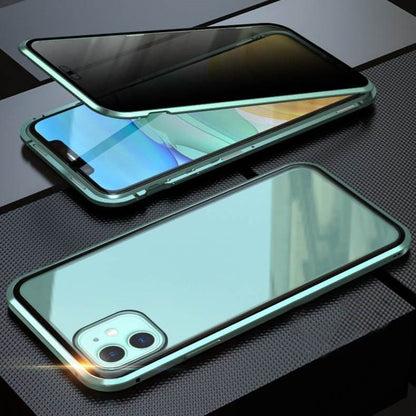 ✨ Mágneses iPhone tok – Privát üveg + Prémium fémkeret! MagSafe kompatibilis & ujjlenyomat-álló! 📱🔒