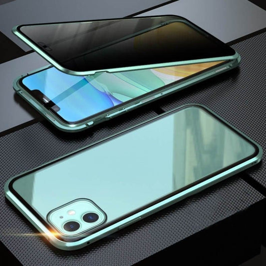 ✨ Mágneses iPhone tok – Privát üveg + Prémium fémkeret! MagSafe kompatibilis & ujjlenyomat-álló! 📱🔒