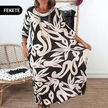 🌺Női Kiemelt Laza kerek nyakú nyomtatott ruhák