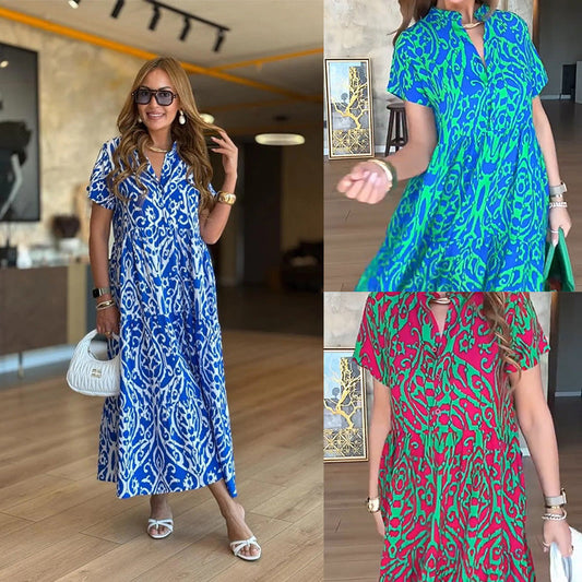 【S-4XL】🌺Női hosszú ruha nyomtatással🥰