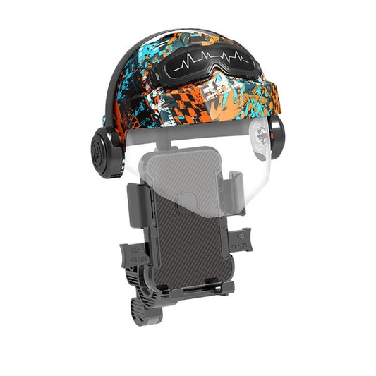 Motorcycle Phone Mount with Mini Helmet Sun Visor Shield