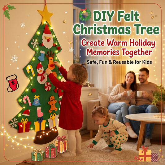 🎄✨ DIY filc karácsonyfa-készlet: Fenntartható ünnepi varázslat! 🎁