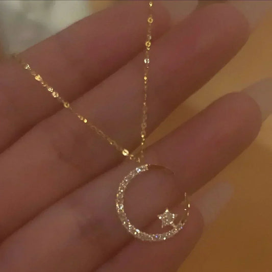 🌙✨ Hold és Csillag nyaklánc – Varázslatos éjszakai stílus!