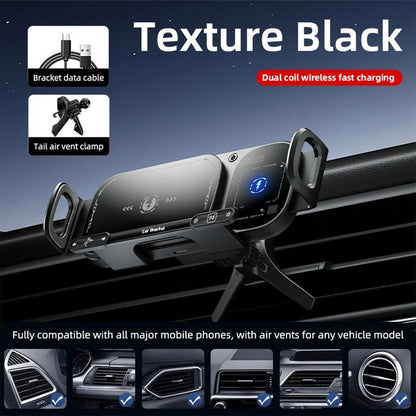 📱15 W-os vezeték nélküli gyorstöltő autós telefontartó, összecsukható és standard okostelefonokhoz alkalmas🚗
