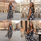 🌸 Nyári geometrikus nyomtatású széles szárú női overall | S–3XL