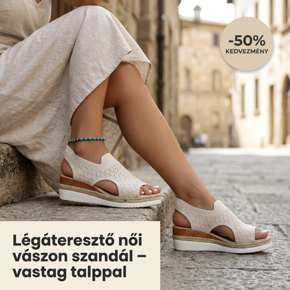 👡☀️ Légáteresztő Vászon Szandál Vastag Talppal: Nyári Kényelem és Divatos Megjelenés! 🛍️