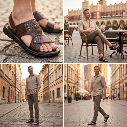 👞 Férfi Bőr Szandál – A Prémium Kényelem és Stílus