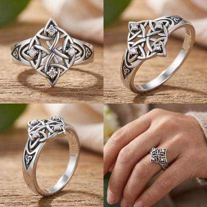 💍 Vintage Kelta Csomós Gyűrű: Misztikus Háromszög Dizájn – Raktáron! ✨