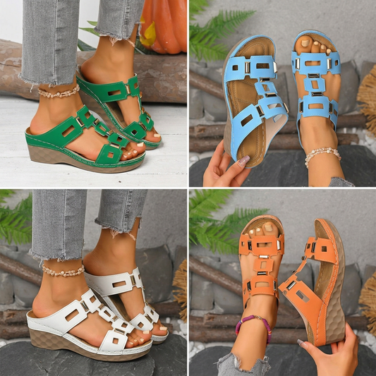 ✨ Női Retro Üreges Ék Szandál: Vintage Stílus és Légies Kényelem – Raktáron! 👡