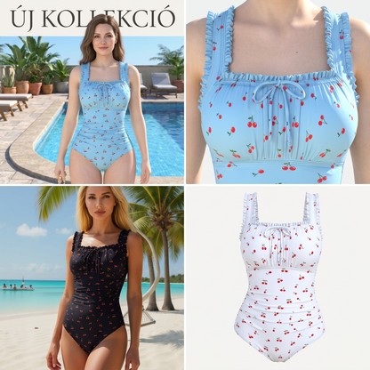 👙 Női Mintás, Ráncolt Egybe Úszóruha – Karcsúsító Hatás & Stílus! 🌊✨