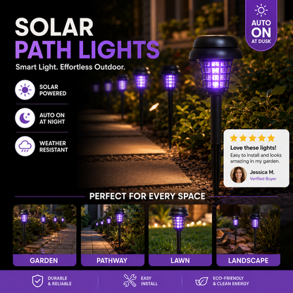 ☀️Lámpara solar antimosquitos ✨ – Lámpara de jardín con estaca, matainsectos UV y luz solar para senderos🦟🚫