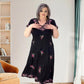 Plus Size V-nyakkivágású V-nyakkivágású áramló midi ruha