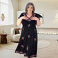 Plus Size V-nyakkivágású V-nyakkivágású áramló midi ruha