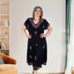Plus Size V-nyakkivágású V-nyakkivágású áramló midi ruha