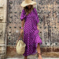 💖 Női Elegáns Puffos Ujjú Virágos Boho Maxi Ruha 👗