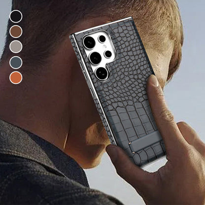 Krokodil textúra telefon tok Kickstand a Samsung számára