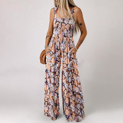 【S-2XL】🦋Női alkalmi nyomtatás ujjatlan overáll Jumpsuitok