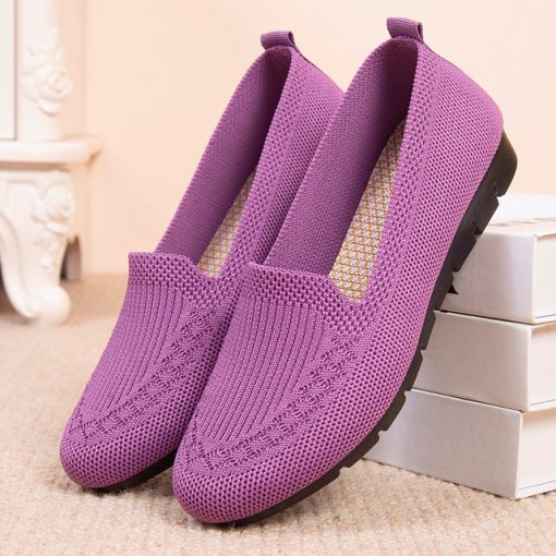 Női hálós légáteresztő lapos slip-on alkalmi cipők
