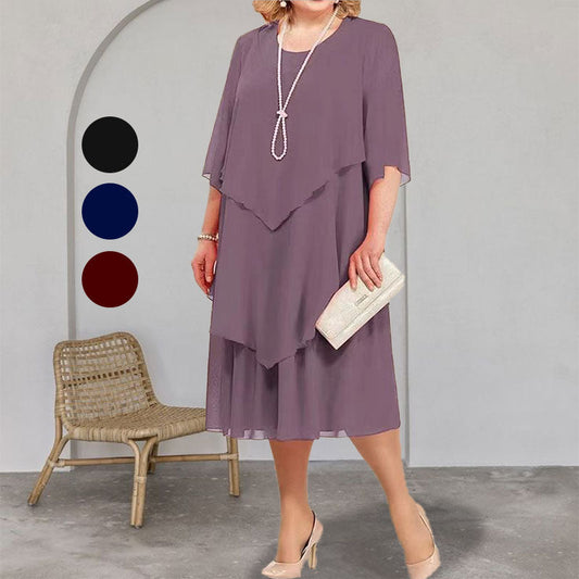 【L-4XL】💖Sifon többrétegű középhosszú szoknya