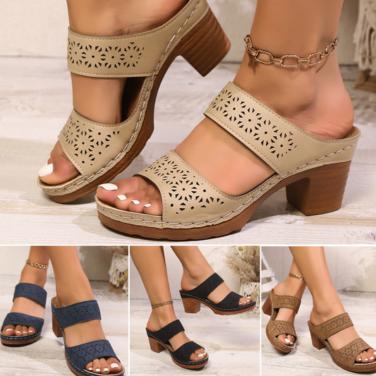 Női Kényelmes Slip-on Wedge Szandál