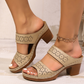 Női Kényelmes Slip-on Wedge Szandál