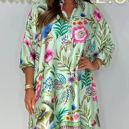 【S-3XL】👗Nyomtatott szatén ruha