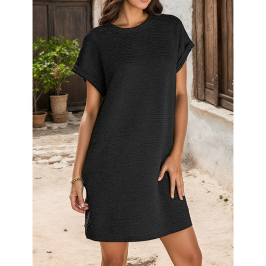 【S-2XL】Női laza tekercses ujjú zsebruha✨
