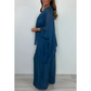 👗Elegáns alkalmi sifon együttes és széles szárú nadrág
