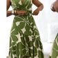 🏖️Női alkalmi Resort Print Ruched tunika ruha