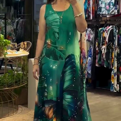 Női laza nyomtatott ujjatlan Maxi ruha🌺