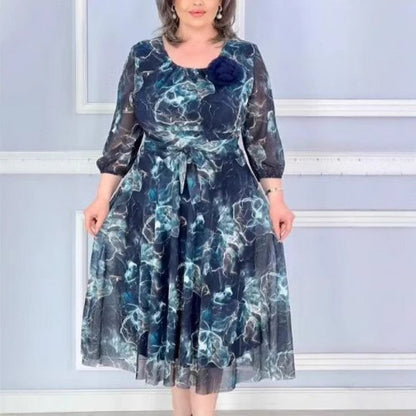 💃 Női divat áramló légáteresztő légáteresztő kerek nyakú áramló kerek nyakú ruhák