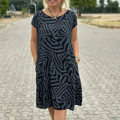 👗Casual nyomtatott zsebes ruha nőknek