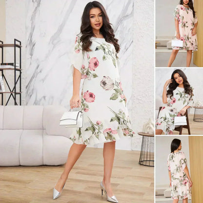 💕 Vörös szirom sifon ruha