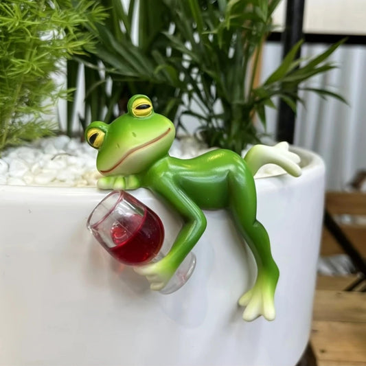 🔥 Akció 🐸🍷 Béka Virágcserép Akasztó Dísz