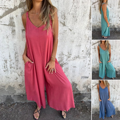 Laza pamut vászon kezeslábas