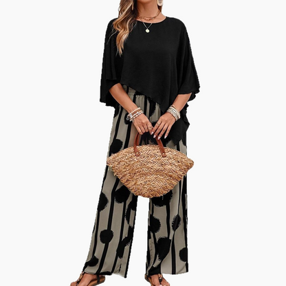 5/8 ujjú felső és nyomtatott nadrág szett