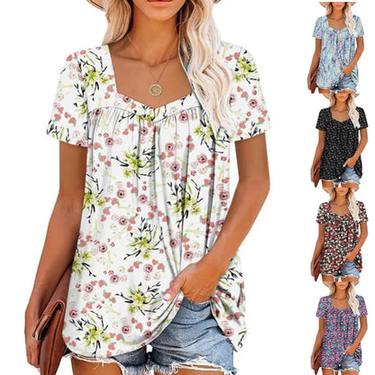 🌸Női nyári rakott nyomtatott rövid ujjú nyakkendő